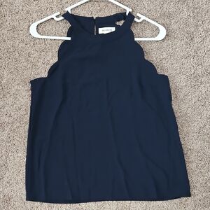 Midnight Blue Scallop Tank Top